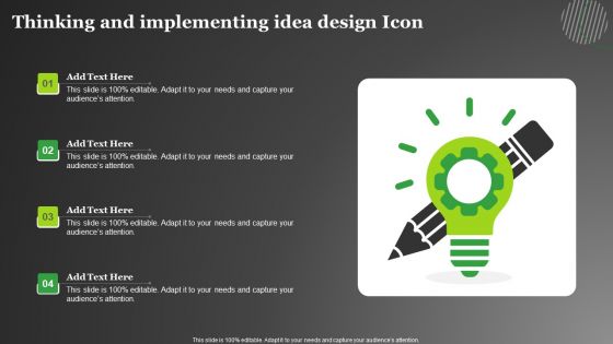 Thinking And Implementing Idea Design Icon Portrait PDF