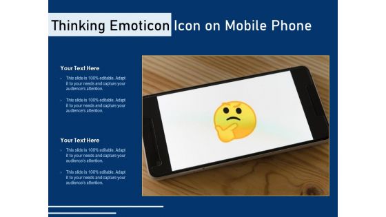 Thinking Emoticon Icon On Mobile Phone Ppt PowerPoint Presentation Icon Pictures PDF