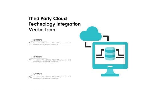 Third Party Cloud Technology Integration Vector Icon Ppt PowerPoint Presentation Gallery Backgrounds PDF