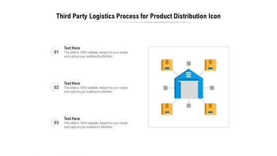 Third Party Logistics Process For Product Distribution Icon Ppt PowerPoint Presentation Slides Inspiration PDF