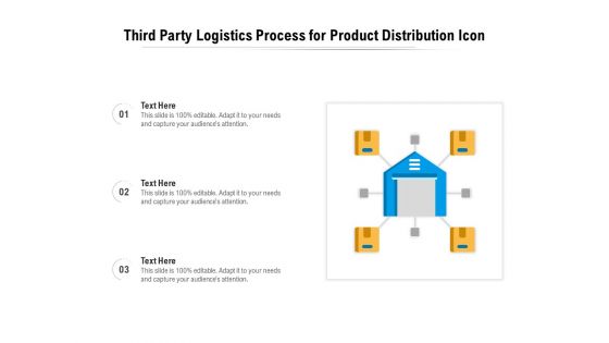 Third Party Logistics Process For Product Distribution Icon Ppt PowerPoint Presentation Slides Inspiration PDF