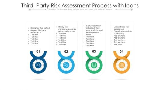 Third Party Risk Assessment Process With Icons Ppt PowerPoint Presentation File Show PDF