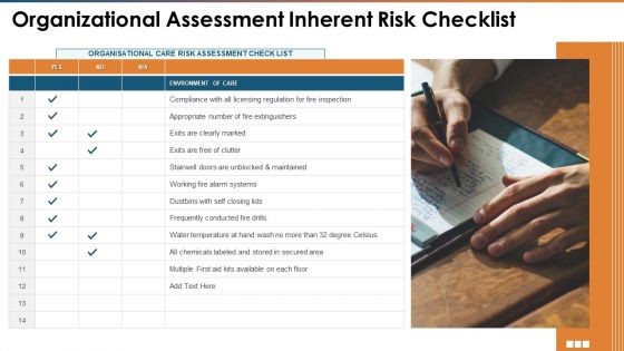 Threat Administration Bundle Organizational Assessment Inherent Risk Checklist Pictures PDF