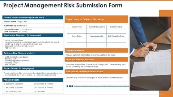 Threat Administration Bundle Project Management Risk Submission Form Structure PDF Threat Administration Bundle Project Management Risk Submission Form Structure PDF