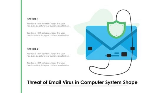 Threat Of Email Virus In Computer System Shape Ppt PowerPoint Presentation Inspiration Files PDF