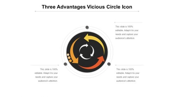 Three Advantages Vicious Circle Icon Ppt PowerPoint Presentation Show Rules PDF