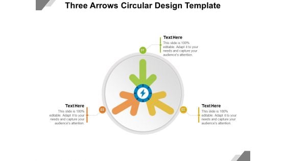 Three Arrows Circular Design Template Ppt PowerPoint Presentation File Graphic Tips PDF