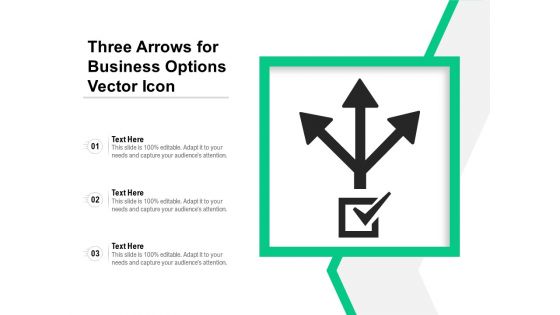 Three Arrows For Business Options Vector Icon Ppt PowerPoint Presentation Gallery Master Slide PDF