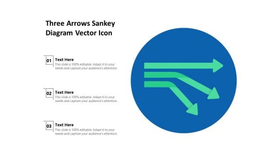 Three Arrows Sankey Diagram Vector Icon Ppt PowerPoint Presentation Slides Inspiration PDF