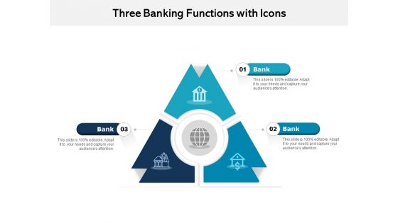 Three Banking Functions With Icons Ppt PowerPoint Presentation Gallery Format PDF