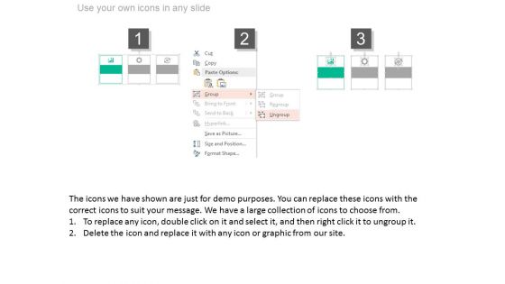 Three Banners With Process Control Icons Powerpoint Slides