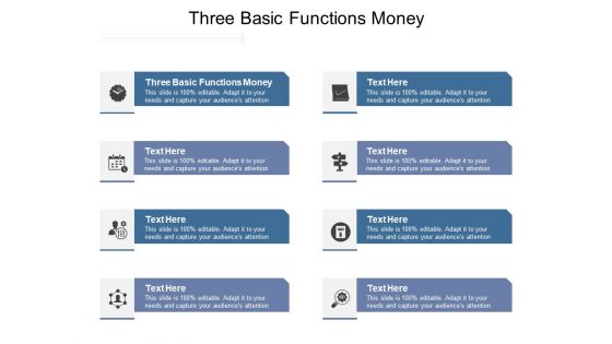 Three Basic Functions Money Ppt PowerPoint Presentation Inspiration Tips Cpb Pdf