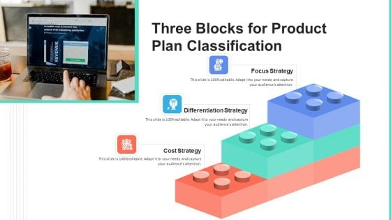 Three Blocks For Product Plan Classification Ppt PowerPoint Presentation Pictures Inspiration PDF