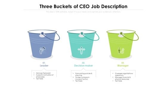 Three Buckets Of CEO Job Description Ppt PowerPoint Presentation Gallery Topics PDF Three Buckets Of CEO Job Description Ppt PowerPoint Presentation Gallery Topics PDF