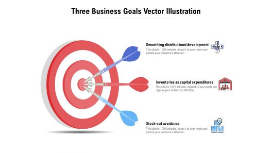 Three Business Goals Vector Illustration Ppt Gallery Display PDF