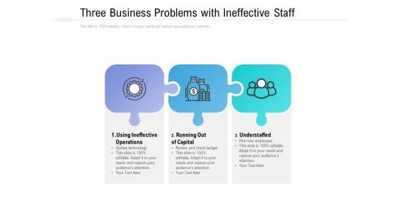 Three Business Problems With Ineffective Staff Ppt PowerPoint Presentation Pictures Graphics