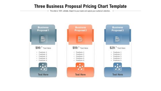 Three Business Proposal Pricing Chart Template Ppt PowerPoint Presentation Icon Skills PDF