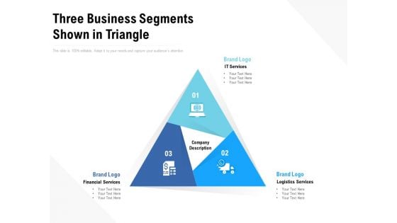 Three Business Segments Shown In Triangle Ppt PowerPoint Presentation Slides Layout PDF