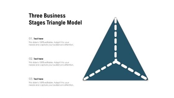 Three Business Stages Triangle Model Ppt PowerPoint Presentation Outline Summary PDF