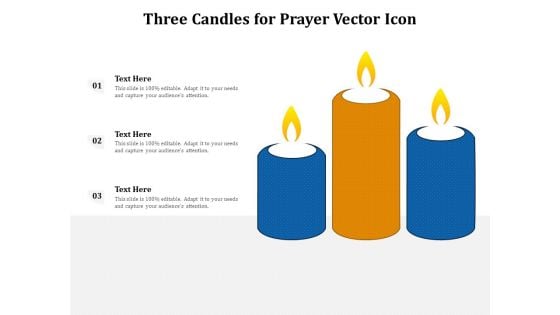 Three Candles For Prayer Vector Icon Ppt PowerPoint Presentation File Mockup PDF