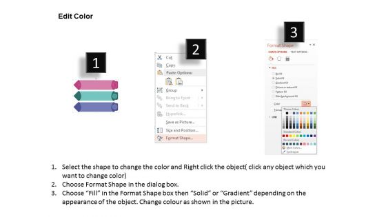 Three Colored Steps And Icons Powerpoint Template