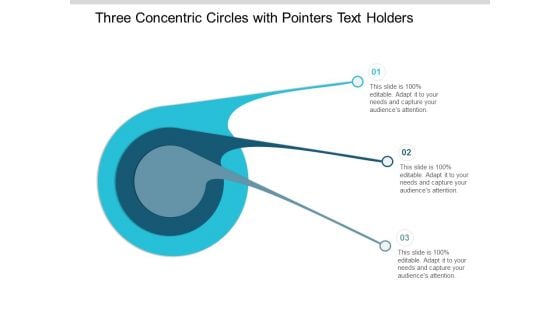 Three Concentric Circles With Pointers Text Holders Ppt Powerpoint Presentation Infographics Slides