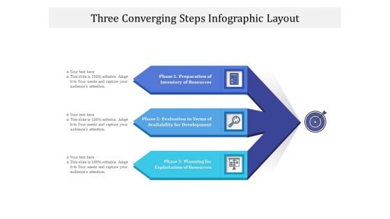 Three Converging Steps Infographic Layout Ppt PowerPoint Presentation Infographics Template PDF