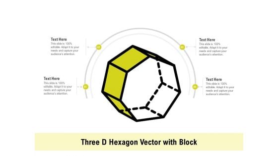 Three D Hexagon Vector With Block Ppt PowerPoint Presentation Gallery Topics PDF