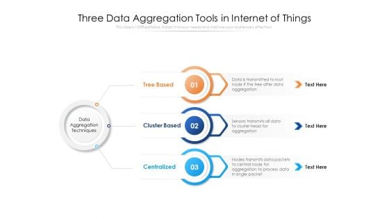 Three Data Aggregation Tools In Internet Of Things Ppt PowerPoint Presentation File Background PDF