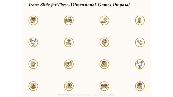 Three Dimensional Games Proposal Icons Slide For Three-Dimensional Games Proposal Icons PDF