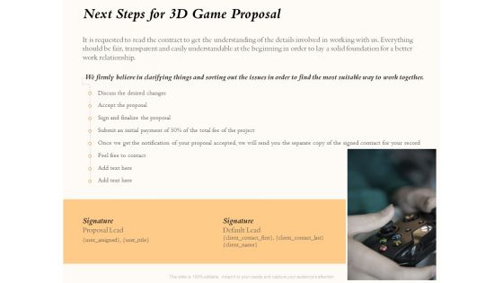 Three Dimensional Games Proposal Ppt PowerPoint Presentation Complete Deck With Slides