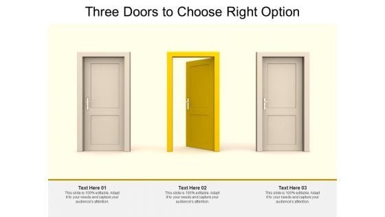 Three Doors To Choose Right Option Ppt PowerPoint Presentation Pictures Skills