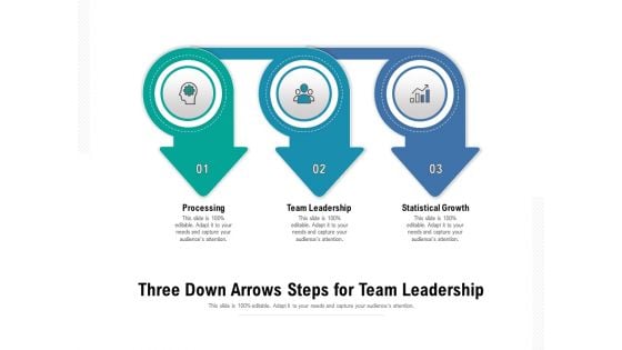 Three Down Arrows Steps For Team Leadership Ppt PowerPoint Presentation Icon Diagrams PDF