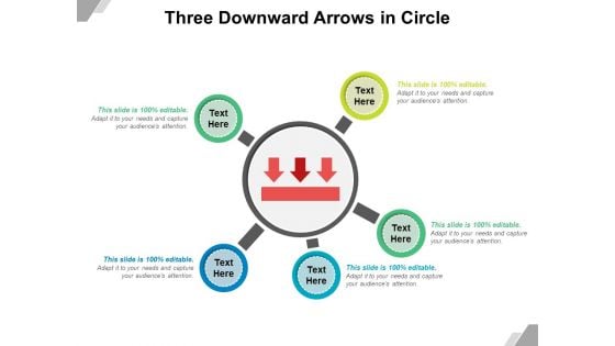 Three Downward Arrows In Circle Ppt PowerPoint Presentation File Graphic Tips PDF