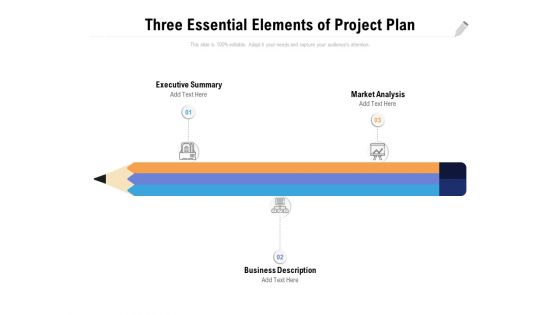 Three Essential Elements Of Project Plan Ppt PowerPoint Presentation Visual Aids Ideas