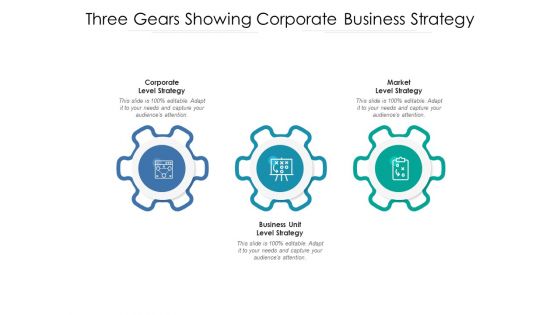 Three Gears Showing Corporate Business Strategy Ppt PowerPoint Presentation File Sample PDF