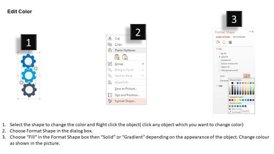 Three Gears With Technology Icons Powerpoint Templates