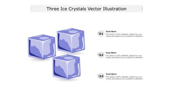 Three Ice Crystals Vector Illustration Ppt PowerPoint Presentation Gallery Summary PDF