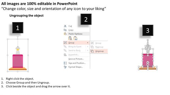 Three Icons Under Flash Lights PowerPoint Template