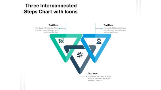 Three Interconnected Steps Chart With Icons Ppt PowerPoint Presentation Professional Example