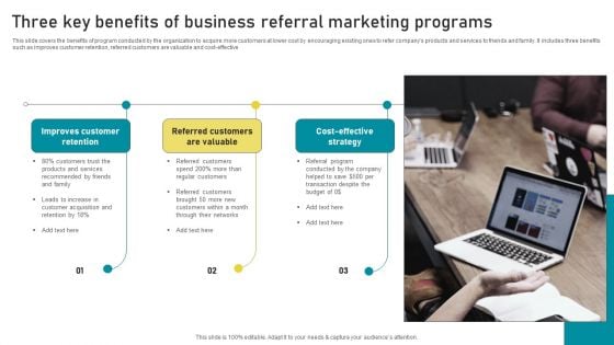 Three Key Benefits Of Business Referral Marketing Programs Guidelines PDF