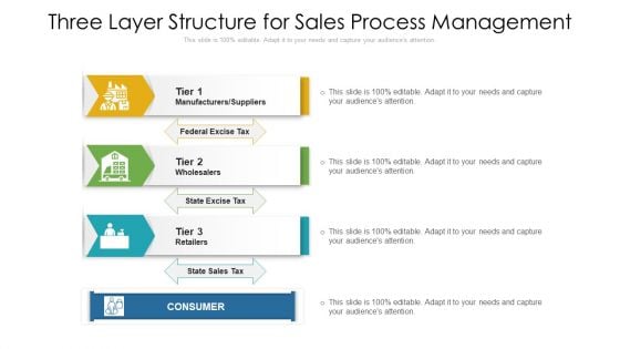 Three Layer Structure For Sales Process Management Ppt Show Styles PDF