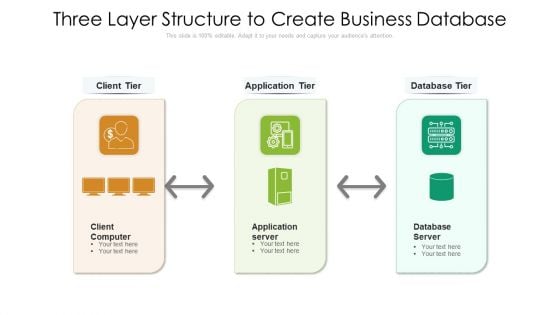 Three Layer Structure To Create Business Database Ppt Slides Sample PDF