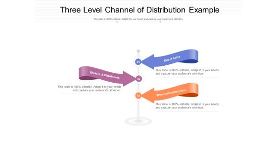 Three Level Channel Of Distribution Example Ppt PowerPoint Presentation Inspiration Themes PDF