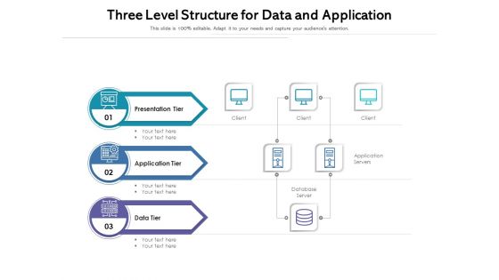 Three Level Structure For Data And Application Ppt PowerPoint Presentation File Background PDF