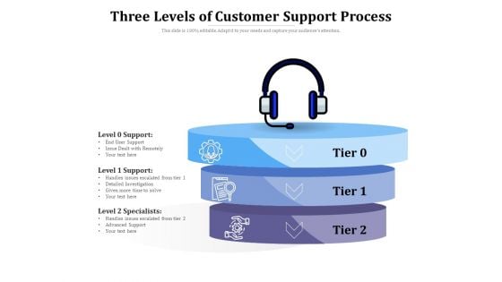 Three Levels Of Customer Support Process Ppt PowerPoint Presentation Infographics Guide PDF