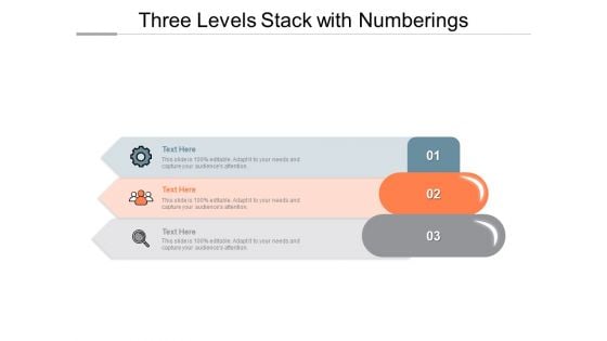 Three Levels Stack With Numberings Ppt PowerPoint Presentation File Brochure PDF