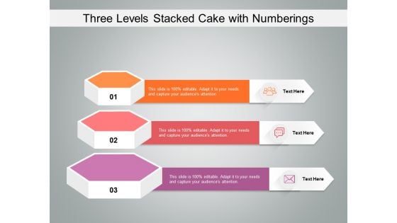 Three Levels Stacked Cake With Numberings Ppt PowerPoint Presentation Outline Example Introduction PDF