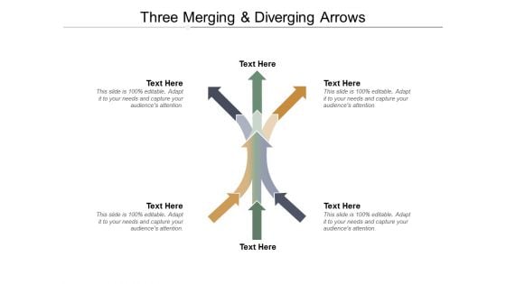 Three Merging And Diverging Arrows Ppt Powerpoint Presentation File Smartart