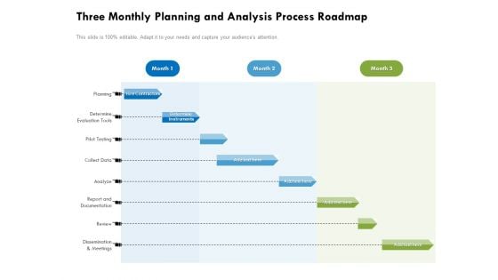 Three Monthly Planning And Analysis Process Roadmap Portrait Three Monthly Planning And Analysis Process Roadmap Portrait